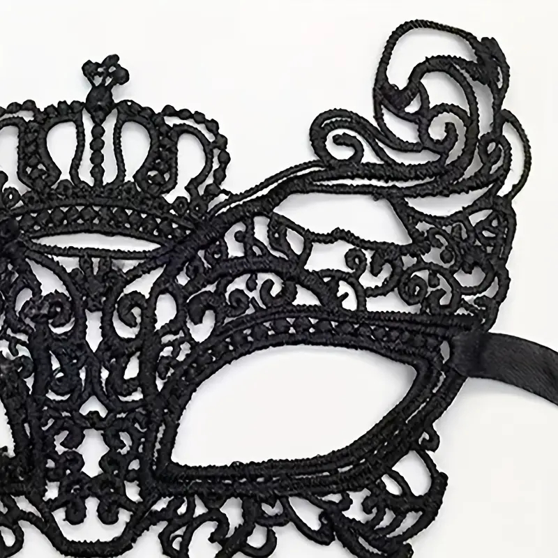 Βενετσιάνικη Υφασμάτινη Μάσκα Ματιών Μακραμέ με Δαντέλα και Κορδελάκια Μαύρη Βενετσιάνικη Υφασμάτινη Μάσκα Ματιών Μακραμέ με Δαντέλα και Κορδελάκια Μαύρη