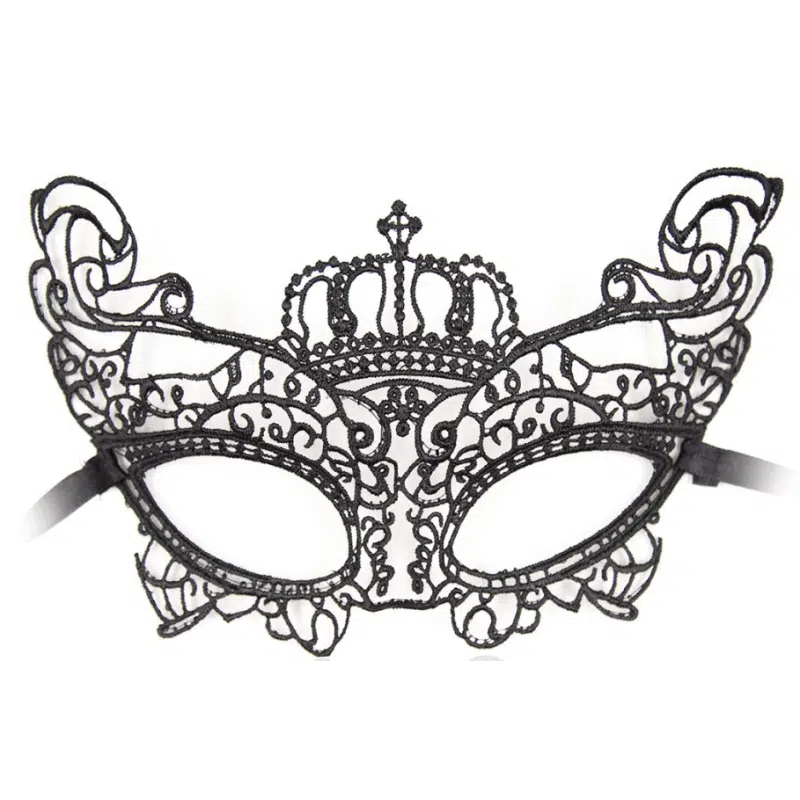 Βενετσιάνικη Υφασμάτινη Μάσκα Ματιών Μακραμέ με Δαντέλα και Κορδελάκια Μαύρη Βενετσιάνικη Υφασμάτινη Μάσκα Ματιών Μακραμέ με Δαντέλα και Κορδελάκια Μαύρη