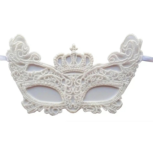 Βενετσιάνικη Υφασμάτινη Μάσκα Ματιών Μακραμέ με Δαντέλα και Κορδελάκια Λευκή Βενετσιάνικη Υφασμάτινη Μάσκα Ματιών Μακραμέ με Δαντέλα και Κορδελάκια Λευκή