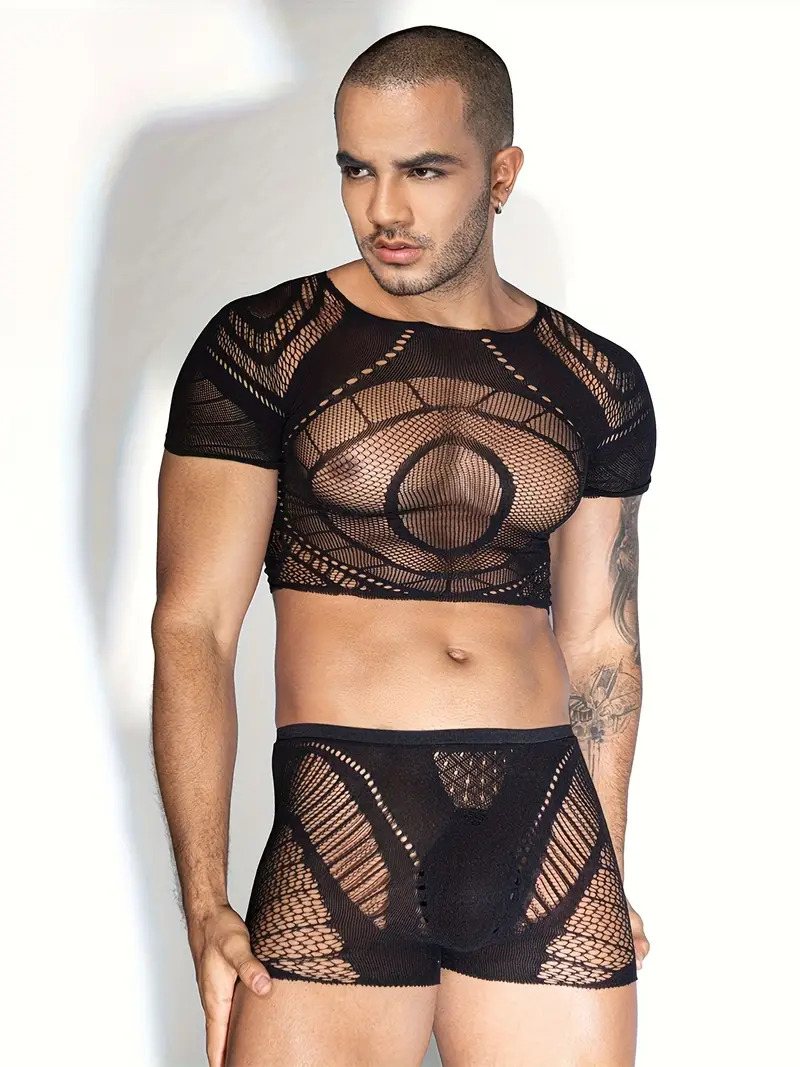 Ανδρικό Σετ Αισθησιακών Εσωρούχων - See Through - Ελαστικό One Size Ανδρικό Σετ Αισθησιακών Εσωρούχων - See Through - Ελαστικό One Size