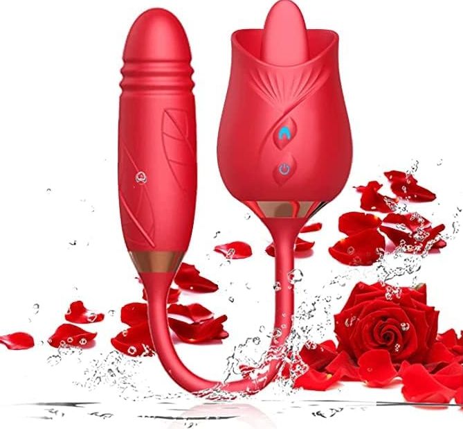 Διπλός Δονητής “Rose” με Γλώσσα για Μασάζ Κλειτορίδας και Θηλών - Tongue Licking Female Rose Double Vibrator Extreme Διπλός Δονητής “Rose” με Γλώσσα για Μασάζ Κλειτορίδας και Θηλών - Tongue Licking Female Rose Double Vibrator Extreme