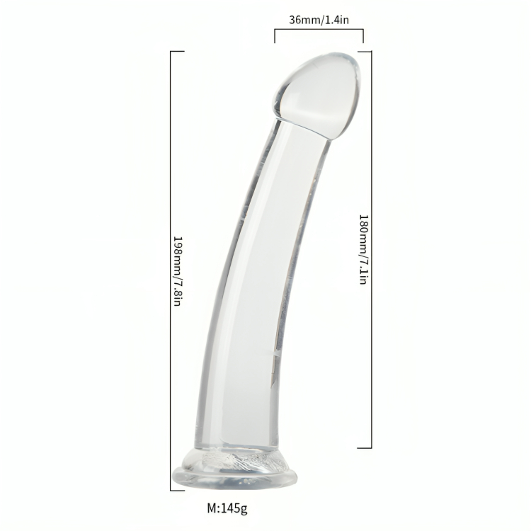 Ρεαλιστικό Dildo Σιλικόνης με Ισχυρή Βεντούζα - Διάφανο Ρεαλιστικό Dildo Σιλικόνης με Ισχυρή Βεντούζα - Διάφανο