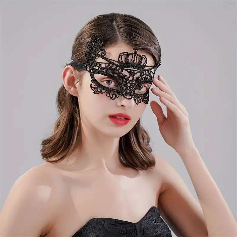 Βενετσιάνικη Υφασμάτινη Μάσκα Ματιών Μακραμέ με Δαντέλα και Κορδελάκια Μαύρη Βενετσιάνικη Υφασμάτινη Μάσκα Ματιών Μακραμέ με Δαντέλα και Κορδελάκια Μαύρη