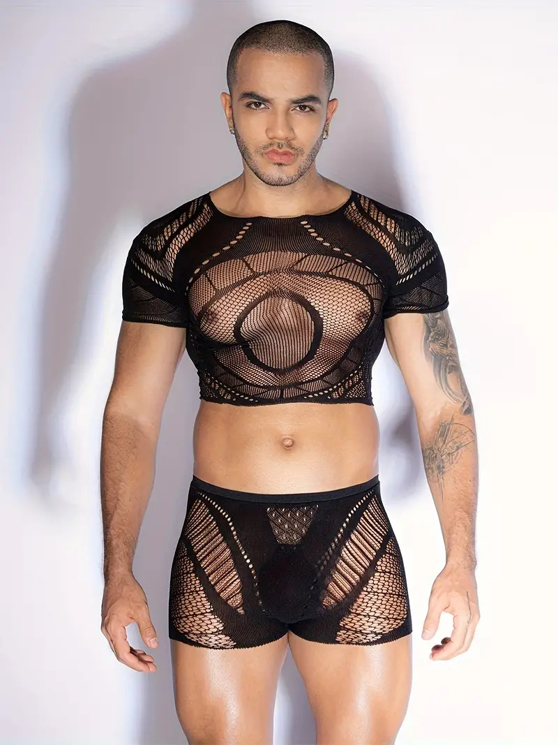 Ανδρικό Σετ Αισθησιακών Εσωρούχων - See Through - Ελαστικό One Size Ανδρικό Σετ Αισθησιακών Εσωρούχων - See Through - Ελαστικό One Size