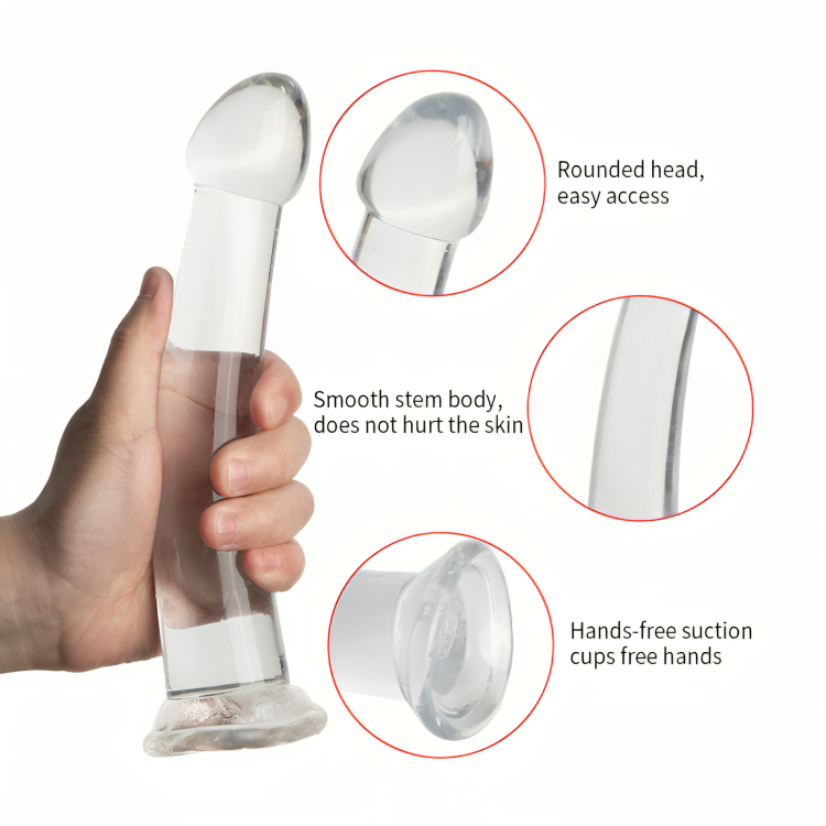 Ρεαλιστικό Dildo Σιλικόνης με Ισχυρή Βεντούζα - Διάφανο Ρεαλιστικό Dildo Σιλικόνης με Ισχυρή Βεντούζα - Διάφανο